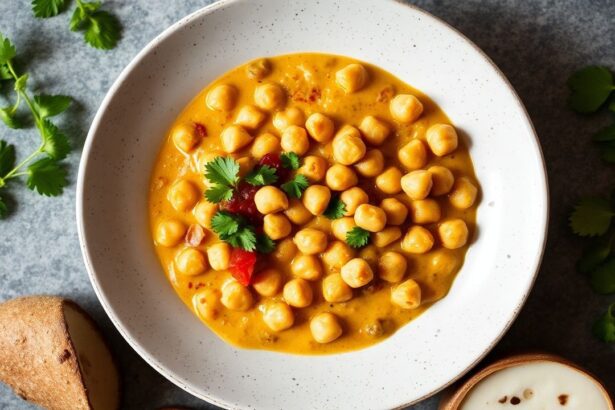 Exquisite creamy coconut chickpea curry, a culinary masterclass.