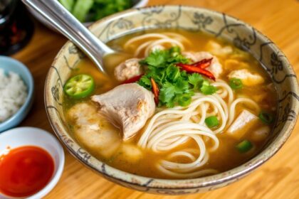 Quick and authentic chicken pho recipe, ready in under an hour.