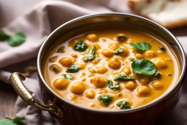 Hearty chickpea curry with spinach, vibrant and flavorful.