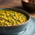 Vibrant green lentil curry, a flavorful taste of India.