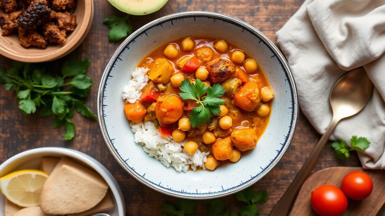 Flavorful vegan chickpea curry, a weeknight wonder.