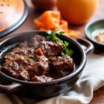 Moroccan slow-cooked beef, rich with spices, promises ultimate flavor.
