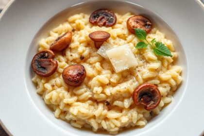 Creamy mushroom and parmesan risotto, a comforting masterpiece.