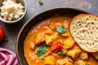 Vibrant Caribbean vegetable curry, a symphony of spices.