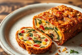 Elegant veggie terrine centerpiece, a delightful addition to any elegant table.