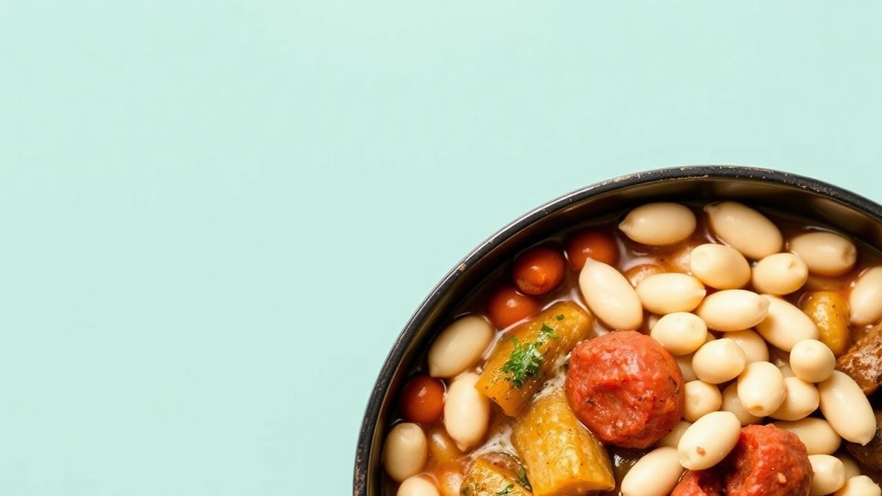 Vegetarian cassoulet with tender white beans.
