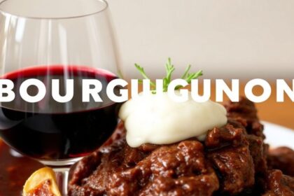 Rich, wine-free beef bourguignon, bursting with deep flavor.
