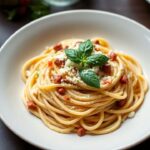 Delicious vegetarian carbonara recipe, no pork needed.