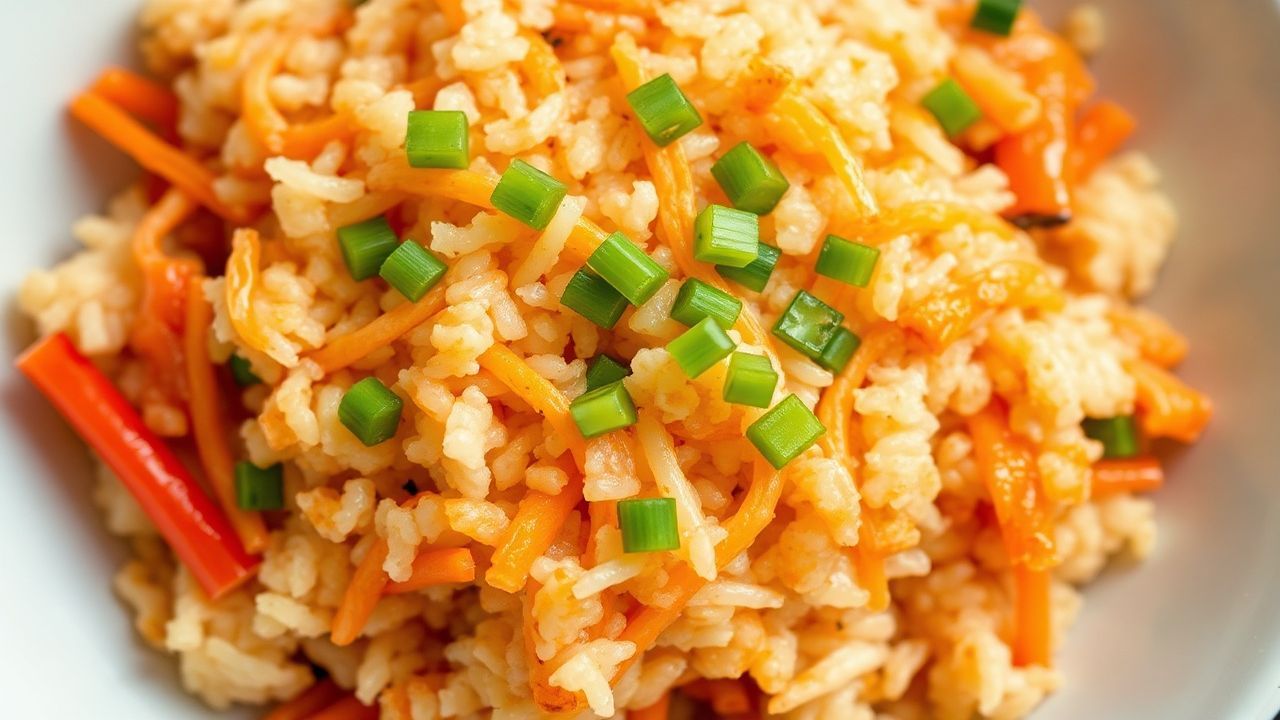 Vibrant kimchi fried rice, a delicious leftover transformation.