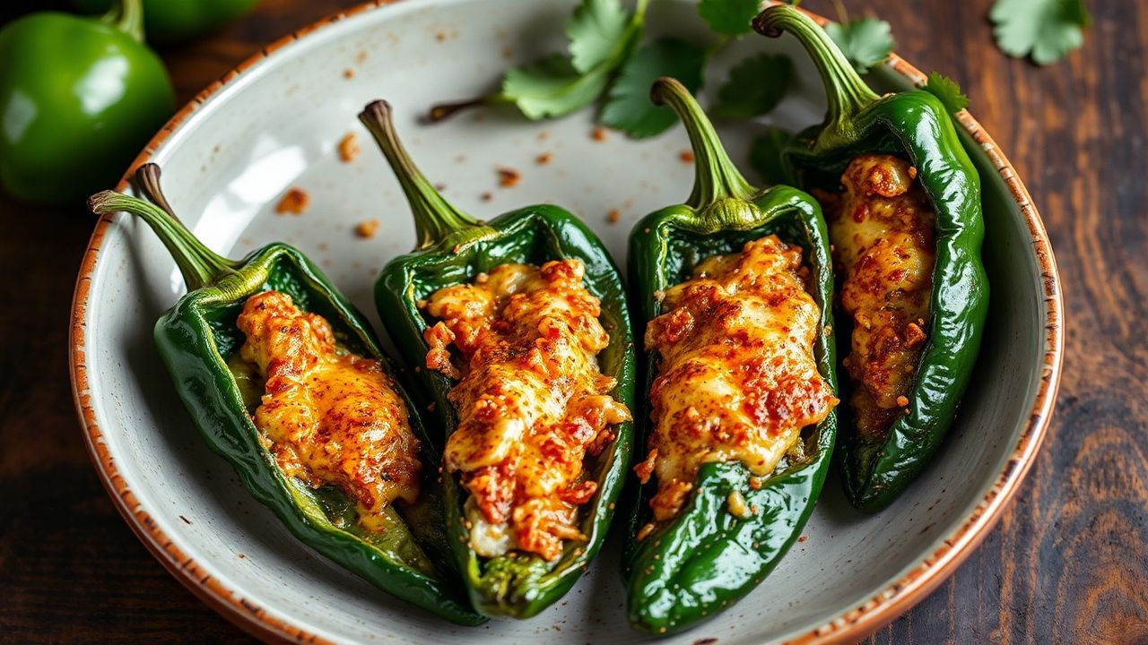 Cheesy chiles rellenos, a taste of Mexico's soul.