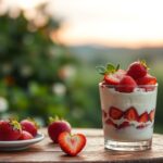 Sumptuous Strawberry Tiramisu layered with fresh berries and cream.