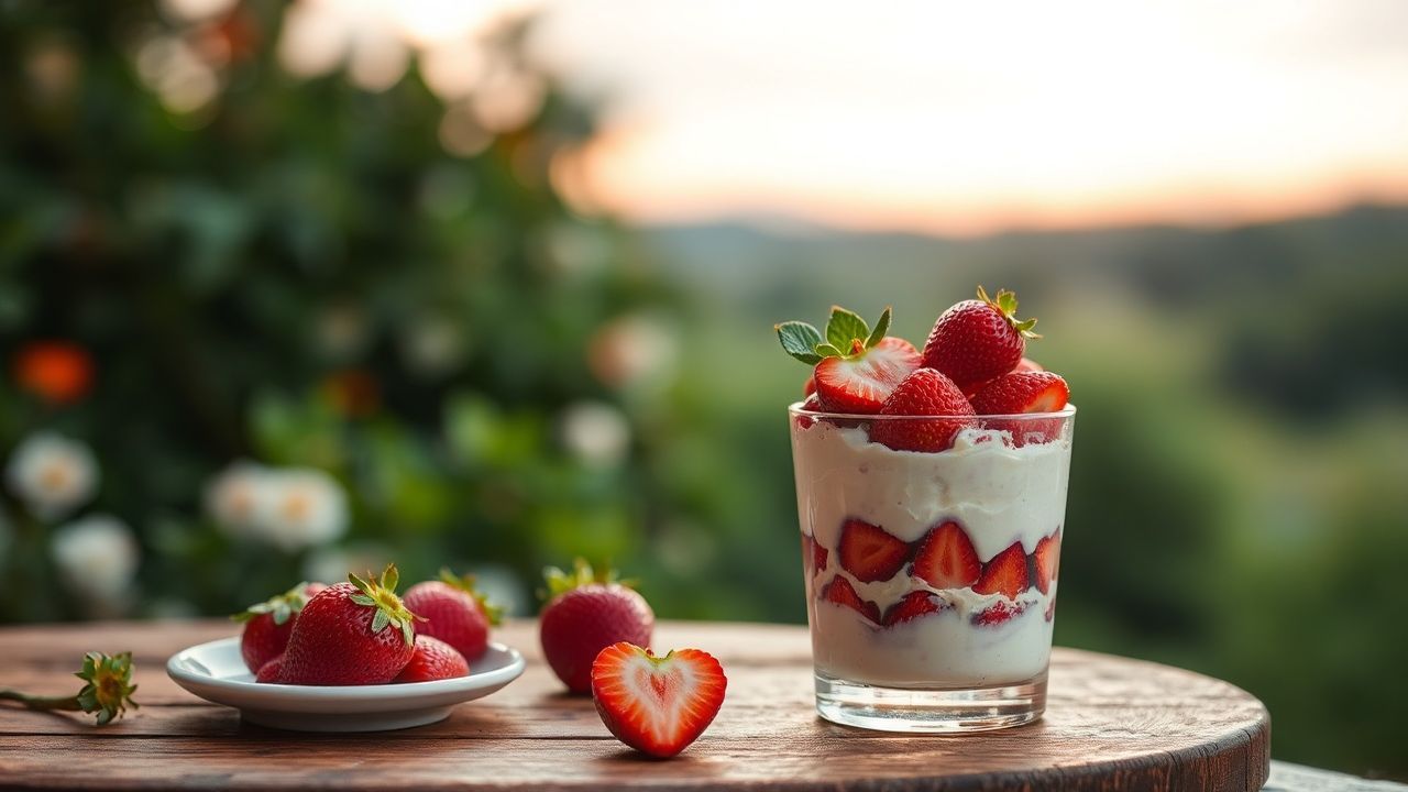 Sumptuous Strawberry Tiramisu layered with fresh berries and cream.
