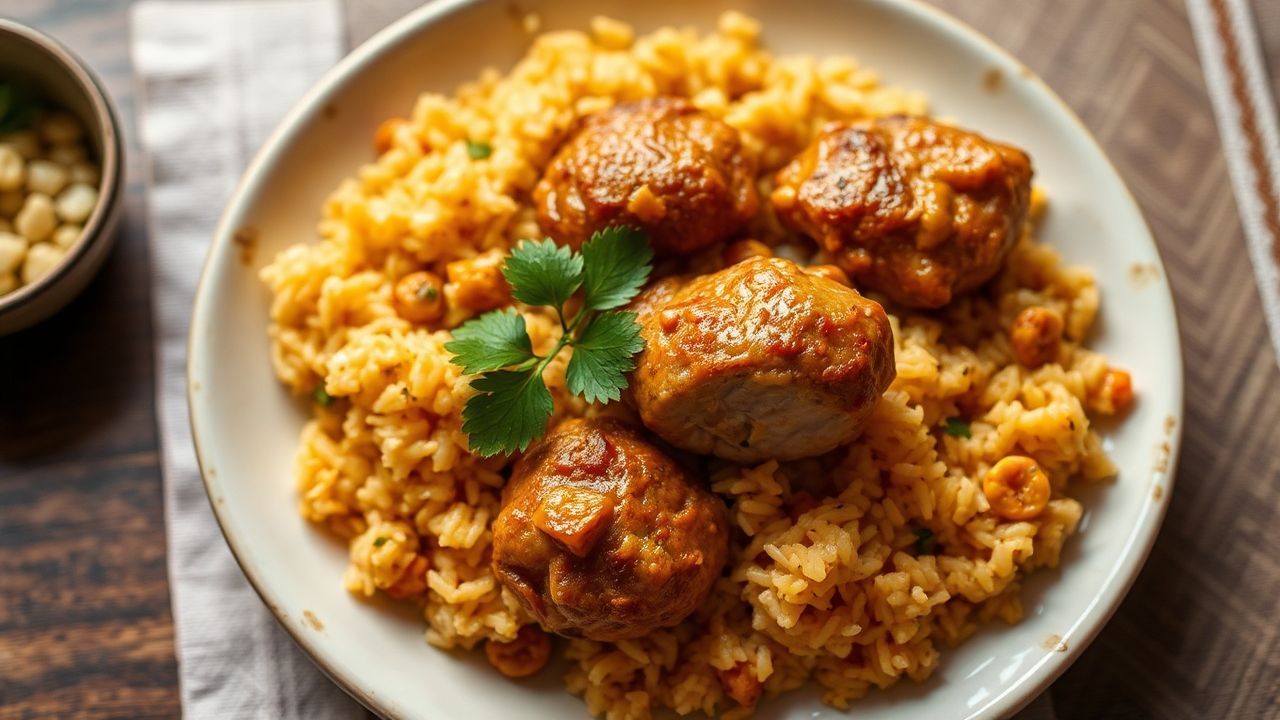 Savory Jollof Rice with chicken, a vibrant West African culinary masterpiece.