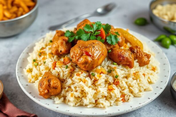 Rich Hyderabadi chicken biryani, a fragrant culinary masterpiece.