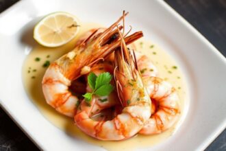 Sizzling garlic shrimp, Spanish gambas al ajillo, unlocking rich flavor.
