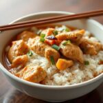 Steaming Hainanese chicken rice, fragrant and flavorful, the soul of Singapore.