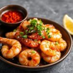 Sizzling salt and pepper shrimp, a Chinese culinary delight.