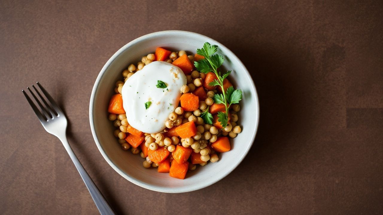 Roasted carrot chickpea: simple, elegant weeknight wonder.