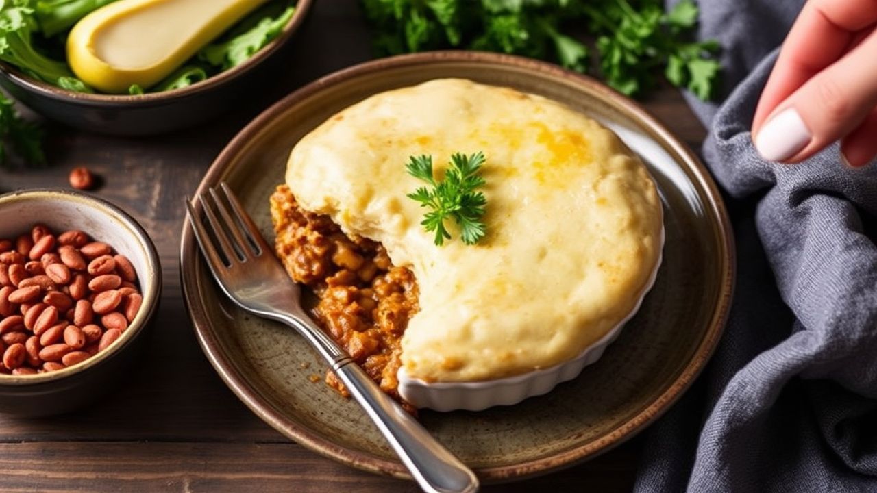 Hearty lentil pie: plant-powered comfort food redefined.