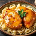 Juicy honey garlic chicken thighs, a sweet and savory delight.