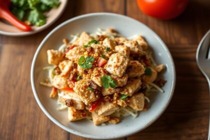 Asian chicken salad: transforming a simple dish into a culinary statement.