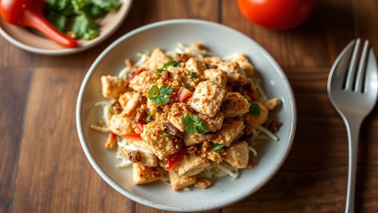 Asian chicken salad: transforming a simple dish into a culinary statement.