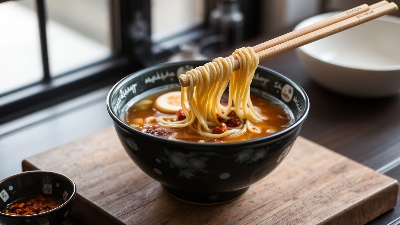 Sad store-bought ramen broth: a culinary crime.