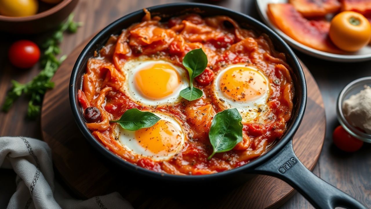 Delicious Shakshuka: A vibrant, savory dish perfect for any meal.