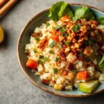 Crispy satay rice salad secrets for amazing flavor.