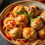 Delicious chicken meatballs in Mediterranean bowls for easy weeknight meals.