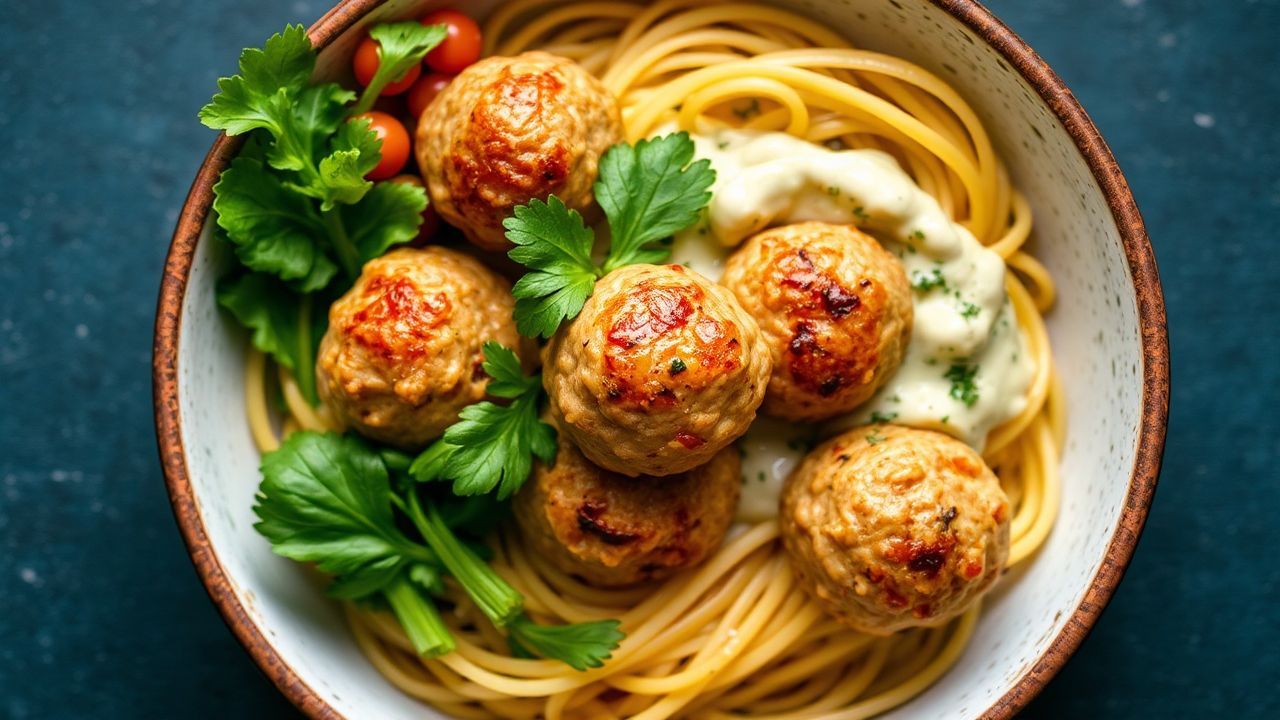 Delicious chicken meatballs in amazing Mediterranean bowls.