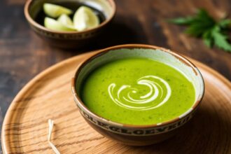 Vibrant green curry with fresh vegetables, perfect for amazing flavor.