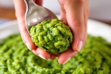 Creamy spinach risotto, a comforting and elegant dish.