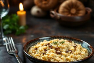 Creamy Italian mushroom risotto, a comforting and authentic dish.
