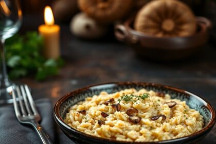 Creamy Italian mushroom risotto, a comforting and authentic dish.