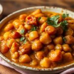 Warm Potato Garbanzo curry, comforting and soul-warming.