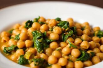 Vibrant chickpea curry bursting with flavor for your weeknight dinner.