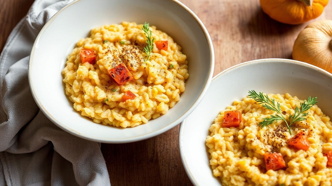 Butternut squash risotto with fennel, a vibrant autumn dish.