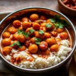 Vibrant Chana Masala dish with aromatic spices, a culinary journey.