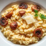 Creamy mushroom and parmesan risotto, a comforting masterpiece.
