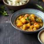 Hearty vegetable curry with tender potatoes, showcasing the humble potato's flavor.