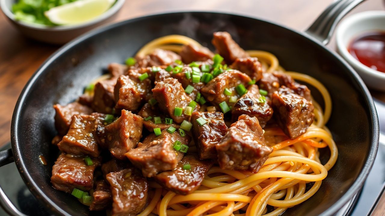 Juicy beef stir fry, demonstrating how to improve its flavor.