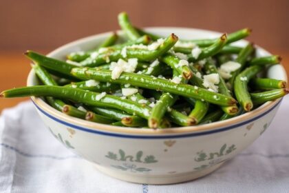 Crispy Parmesan green beans, beyond the boil, for astonishing flavor.