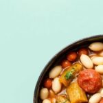 Vegetarian cassoulet with tender white beans.