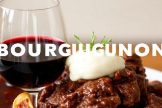 Rich, wine-free beef bourguignon, bursting with deep flavor.