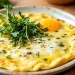 Gourmet omelet with vibrant vegetables, a culinary statement.