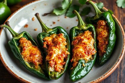 Cheesy chiles rellenos, a taste of Mexico's soul.