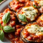 Golden, layered eggplant parmesan, revealing authentic Italian flavors beyond the sauce.
