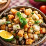 Vibrant Zaalouk, a flavorful Moroccan eggplant salad, ready to be enjoyed.