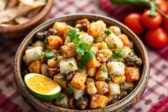 Vibrant Zaalouk, a flavorful Moroccan eggplant salad, ready to be enjoyed.